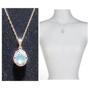 Savvy Cie Topaz & Blue Chalcedony Necklace NWT
